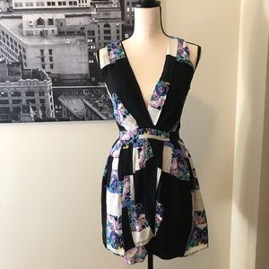MYNE Ashley Ann silk floral mini dress